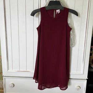 Girls A line dress burgundy size 12